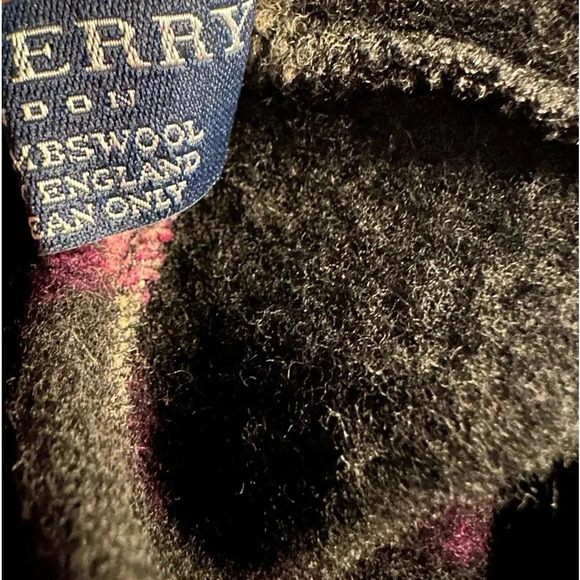 Burberry London Womens Black Plaid V-Neck Fringe Poncho Sweater Size S/M - Picture 9 of 9